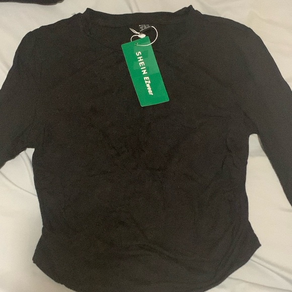 SHEIN Essnce Solid Ruched Side Top - Picture 1 of 2